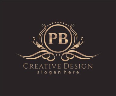 Başlangıçta PB güzellik monogramı ve zarif logo tasarımı