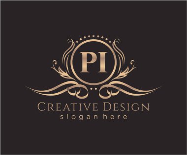 İlk PI güzellik monogramı ve zarif logo tasarımı