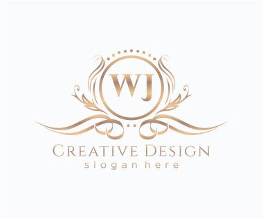 İlk WJ güzellik monogramı ve zarif logo tasarımı