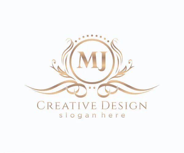 Początkowy Monogram Piękna Elegancki Projekt Logo — Wektor stockowy