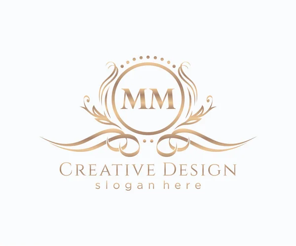 Początkowy Monogram Piękna Elegancki Projekt Logo — Wektor stockowy