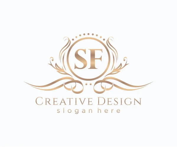 Initial Beauty Monogram Elegant Logo Design — Stock Vector