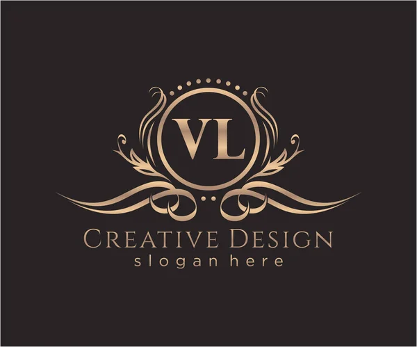 Başlangıçta VL güzellik monogramı ve zarif logo tasarımı