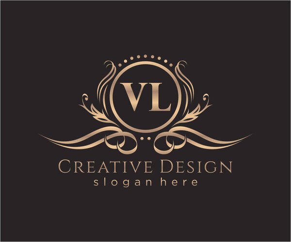 Первоначальная монограмма красоты VL и элегантный дизайн логотипа