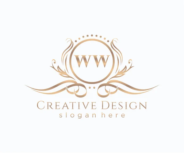 Počáteční Beauty Monogram Elegantní Design Loga — Stockový vektor