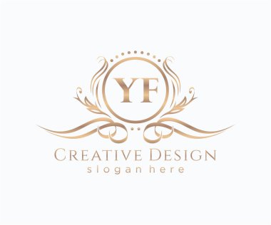 Başlangıçta YF güzellik monogramı ve zarif logo tasarımı