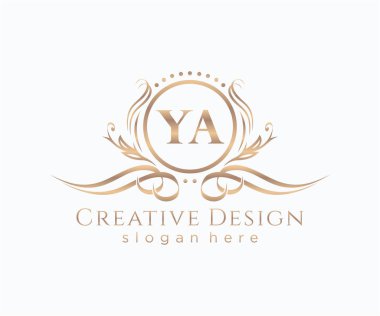 Başlangıçta YA güzellik başlığı ve zarif logo tasarımı