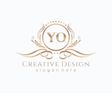 Başlangıçta YO güzellik monogramı ve zarif logo tasarımı