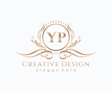 Başlangıçta YP güzellik monogramı ve zarif logo tasarımı