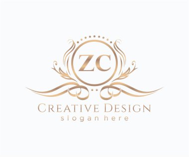 İlk ZC güzellik monogramı ve zarif logo tasarımı