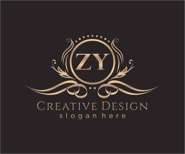 Initial ZY beauty monogram and elegant logo design