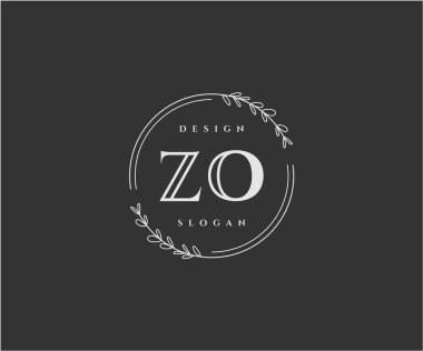 İlk ZO güzellik monogramı ve zarif logo tasarımı
