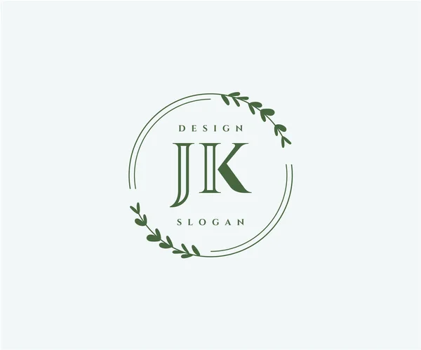 Initial Beauty Monogram Elegant Logo Design — Stock Vector