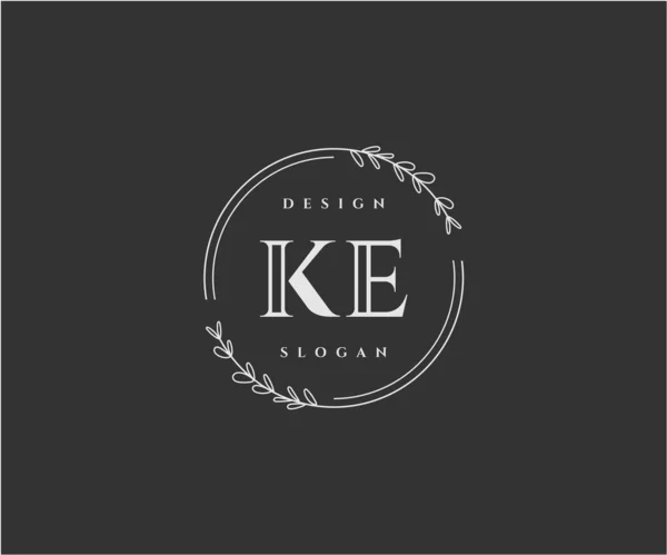 Initiële Schoonheid Monogram Elegant Logo Ontwerp — Stockvector