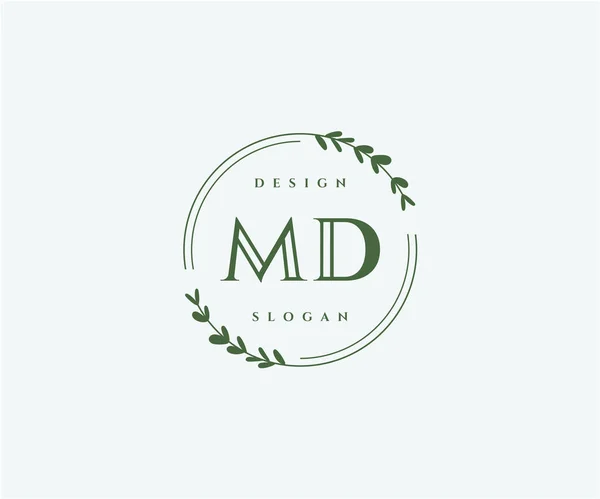 Monogramma Bellezza Iniziale Elegante Design Del Logo — Vettoriale Stock