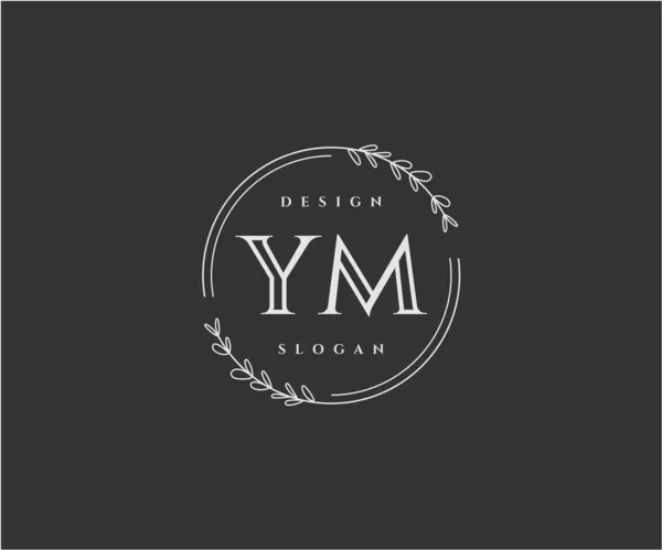 Initiële Beauty Monogram Elegant Logo Ontwerp — Stockvector