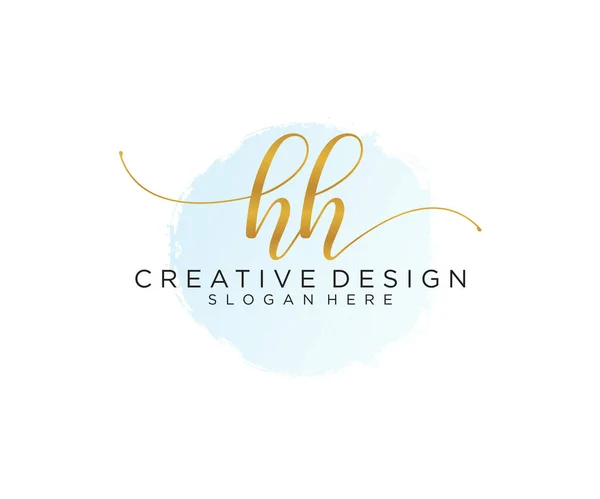 Projeto Inicial Logotipo Caligrafia Logo Para Moda Fotografia Casamento Beleza — Vetor de Stock