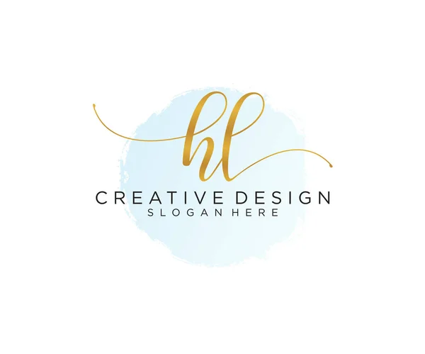 Projeto Inicial Logotipo Caligrafia Logo Para Moda Fotografia Casamento Beleza — Vetor de Stock