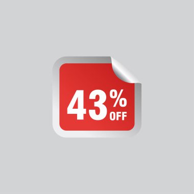 43 indirim, Etiketler için Satış Vektörü rozeti, Etiketler, Afişler, Etiketler, Web Çıkartmaları, Yeni Teklif. İndirimli origami işaret pankartı
