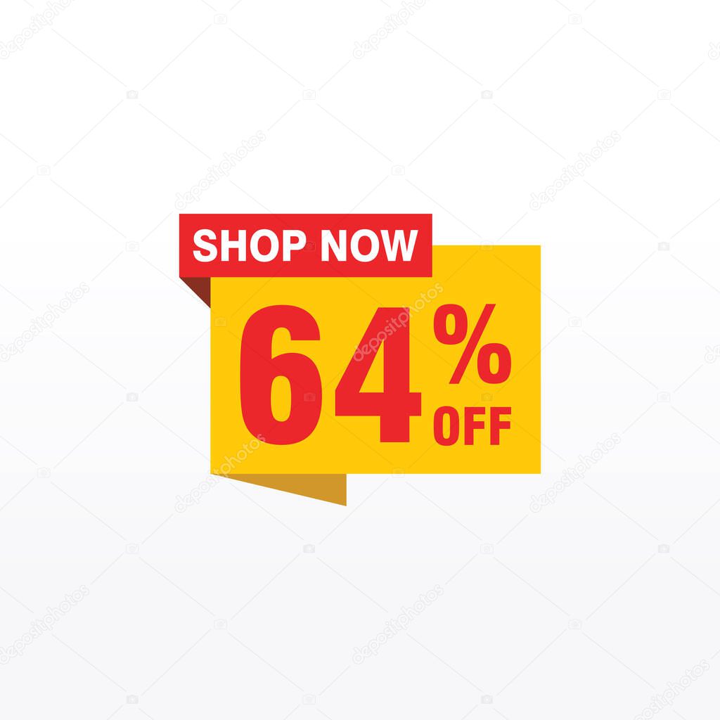 64 discount, Sales Vector badges for Labels, , Stickers, Banners, Tags, Web Stickers, New offer. Discount origami sign banner