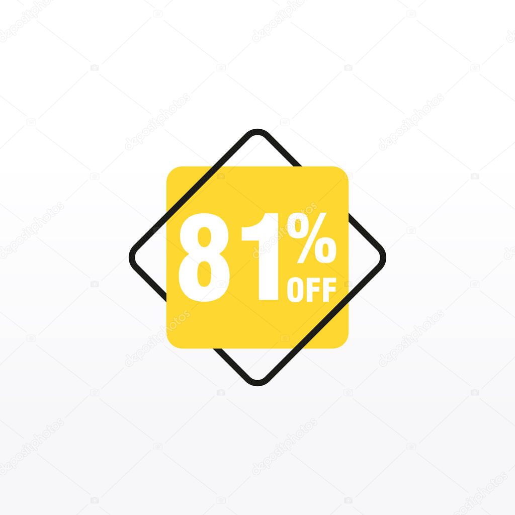 81 discount, Sales Vector badges for Labels, , Stickers, Banners, Tags, Web Stickers, New offer. Discount origami sign banner