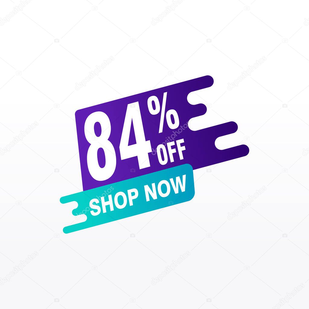 84 discount, Sales Vector badges for Labels, , Stickers, Banners, Tags, Web Stickers, New offer. Discount origami sign banner
