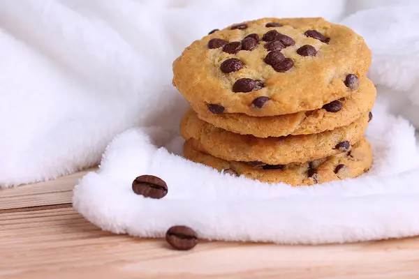 Bisküvi Çikolata Beyaz battaniye üzerinde ayrıntılı ile