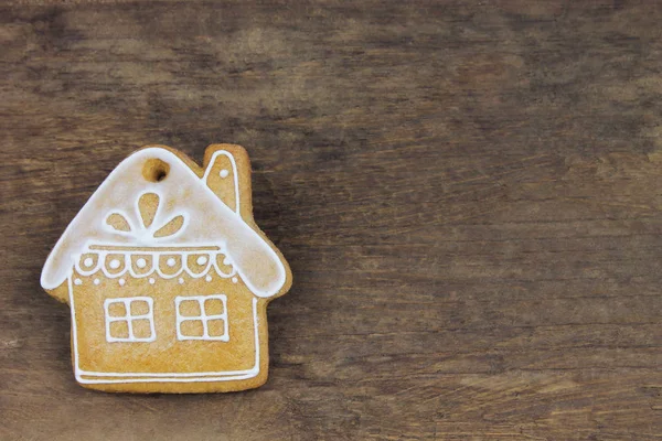 Gingerbread Wooden Background Detail Little Cottage — Stock Photo, Image