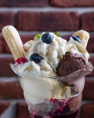 taze tatlı ferahlatıcı dondurma dondurma cam