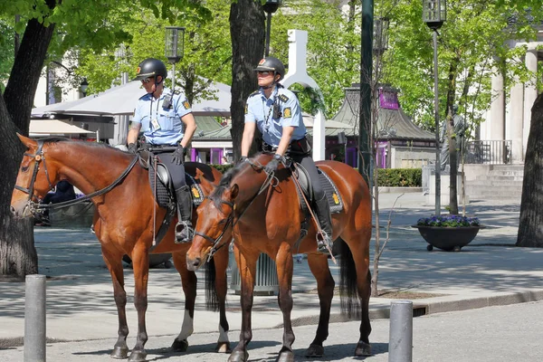 Oslo Norwegen Mai Die Reiterstaffel Der Polizei Ist Auf Einer — Stockfoto