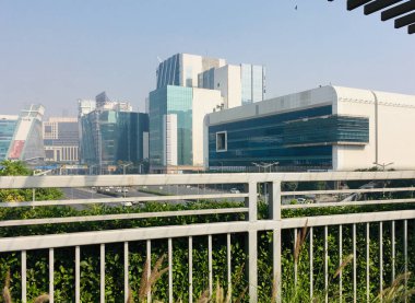 Gurgaon Cyber City gökyüzü yürüyüş görünümü - 21st Kasım 2018 Jpg dosyası olarak