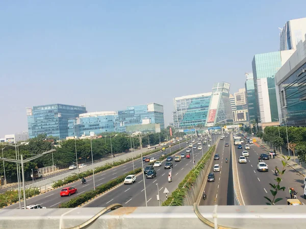 Gurgaon Cyber City Sky Promenad View November 2018 Som Jpg — Stockfoto