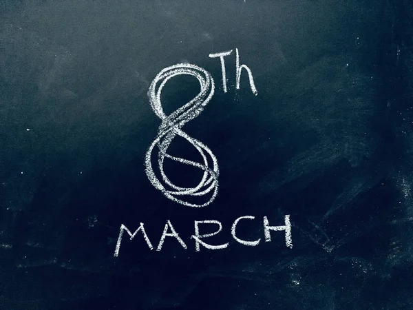 Μαρτίου Παγκόσμια Ημέρα Της Γυναίκας Χειρόγραφα Στο Blackboard Jpg Εικόνα — Φωτογραφία Αρχείου