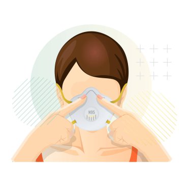 Solunum Koruyucu Maske - N95 - EPS 10 Dosyası olarak Simge