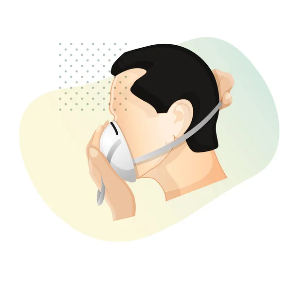 Obligatorio Usar Máscara Facial Protectora Icono Como Archivo Eps — Vector de stock