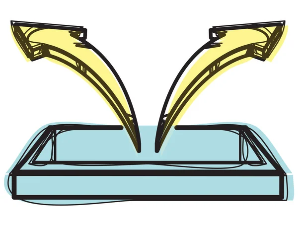 Strzałki Wychodzące Pudełka Ilustracja Jako Plik Eps — Wektor stockowy