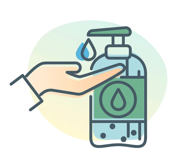 Hygiëne Handwas Met Hand Sanitizer Voorraadpictogram Als Eps Bestand — Stockvector