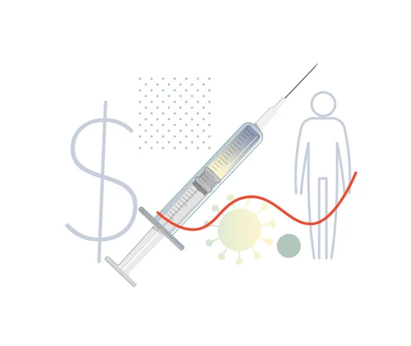 Novel Coronavirus 2019 Ncov Стоимость Разработки Вакцины Иллюстрация Виде Файла — стоковый вектор