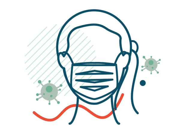 Coronavirus Covid Facemask Protection Icon Eps File — Stock Vector