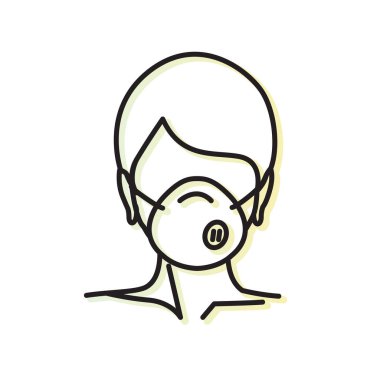 Koruyucu Yüz Maskesi Takmak Zorunlu - EPS 10 Dosyası olarak Simge