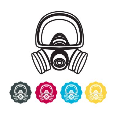 Tam Yüzlü Endüstriyel Kalite Solunum Koruyucu Maske - EPS 10 Dosyası olarak Simge