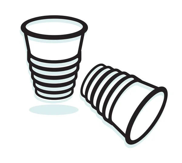 Пластикові Одноразові Кавові Чашки Clutter Піктограма Файл Eps — стоковий вектор