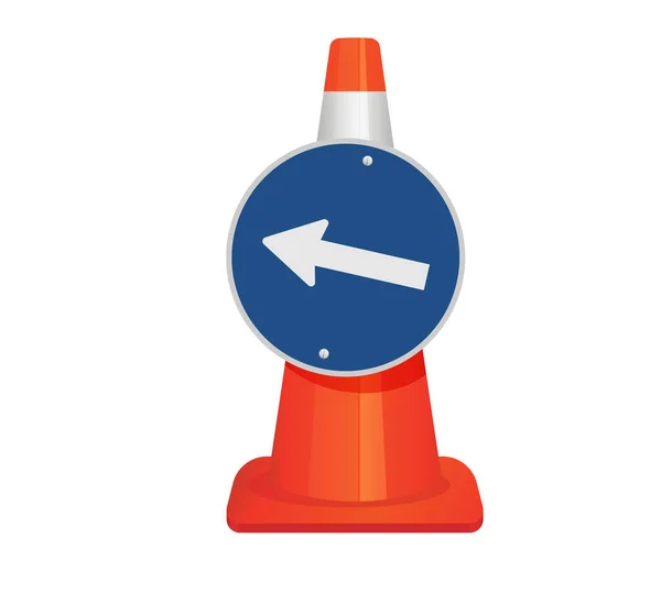 Direction Road Sign Traffic Cone Icon Eps File — Stock Vector