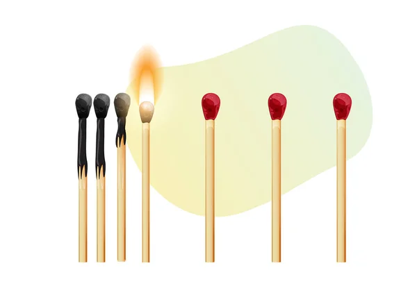 Matchsticks Social Distancing Concept Ilustración Como Archivo Eps — Vector de stock