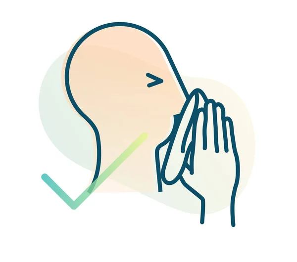 Estornudar Usar Siempre Tejido Mientras Estornuda Icono Como Archivo Eps — Vector de stock