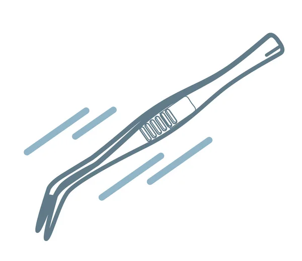 Kirurgiska Verktyg Böjda Tips Tweezers Stock Illustration Som Eps File — Stock vektor