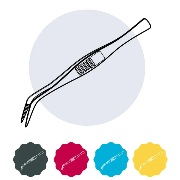 Surgical Tool Bent Tip Tweezers Stock Illustration Eps File — Stock Vector
