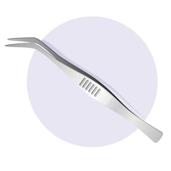 Kirurgiska Verktyg Böjda Tips Tweezers Stock Illustration Som Eps File — Stock vektor