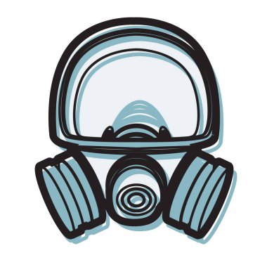 Tam Yüzlü Endüstriyel Kalite Solunum Koruyucu Maske - EPS 10 Dosyası olarak Simge