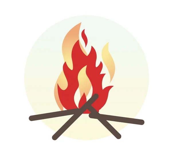 Camp Fire Flame Stock Icon Eps File — Stock Vector